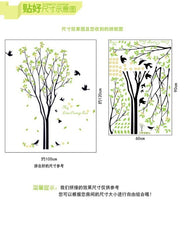 Large Lemon Tree Birds Wall Stickers Green Wall Sticker Floral Wall Paper XY1006 PVC Removeable Wall Decor