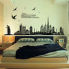 Dubai Buildings Wall Sticker Black Architectural Wall Paper PVC Removeable Wall Art Decor