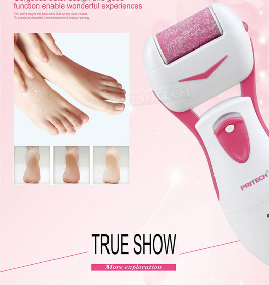 PRITECH Brand Lady Electric Manicure Pedicure System Wet & Dry Use Exfoliator Pedicure Callus Skin Remover Peeling Foot Massager