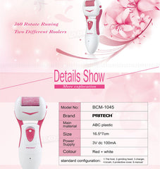 PRITECH Brand Lady Electric Manicure Pedicure System Wet & Dry Use Exfoliator Pedicure Callus Skin Remover Peeling Foot Massager