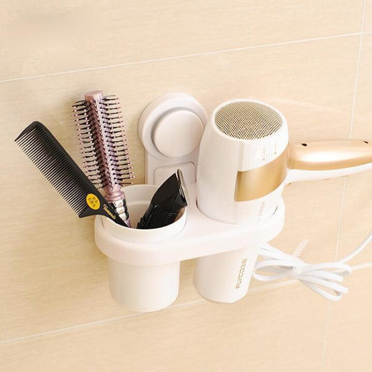 ECOCO Multifunction Hair Dryer Rack, Punch-free Installation Blower Shelf, Waterproof  Wall Mounted Hair Dryer Holder Organizer Shelf Rack