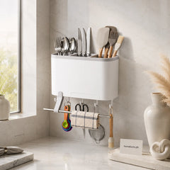 EcoCo Multifunctional Chopstick Holder Wall Mounted Drainage Kitchen Storage Rack
