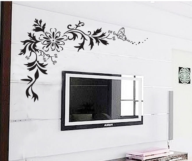 Black Corner Wall Sticker PVC Vinyl Wall Paper Removeable Wall Art Self Adhesive Wall Decor