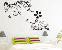 Black Flower Wall Sticker Vinyl Art Wall Paper PVC Removeable Wall Decor  JM-7043