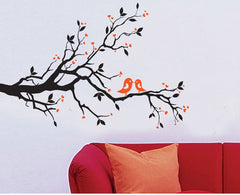 Branches And Birds Wall Sticker Floral Wall Paper Home Decorating PVC Removeable Wall Art Decor JM-7051