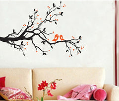 Branches And Birds Wall Sticker Floral Wall Paper Home Decorating PVC Removeable Wall Art Decor JM-7051