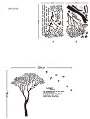 Lemon Tree Wall Sticker Tree And Birds Wall Paper Self Adhesive Wall Decor PVC Removeable Wall Art Decal