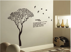 Lemon Tree Wall Sticker Tree And Birds Wall Paper Self Adhesive Wall Decor PVC Removeable Wall Art Decal