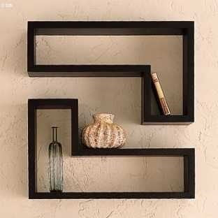 L-Shaped Wall Mounted Floating Shelf Open Display Storage Rack Shelves for Bathroom, Kitchen Living Room.