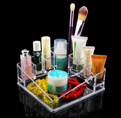 Crystal Clear Acrylic Makeup Organizer Brush, Jewelry & Nail Polish Storage Stand.