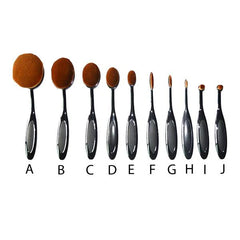 10Pcs Tooth Brush Shape Makeup Brush Oval Makeup Brush Set Multipurpose Foundation Powder Brush Flat Head Face Beauty