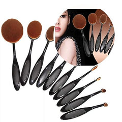 10Pcs Tooth Brush Shape Makeup Brush Oval Makeup Brush Set Multipurpose Foundation Powder Brush Flat Head Face Beauty