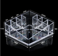 Crystal Clear Acrylic Makeup Organizer Brush, Jewelry & Nail Polish Storage Stand.