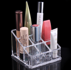 9-Grid Transparent Makeup Organizer Lipstick & Makeup Brushes Stand.
