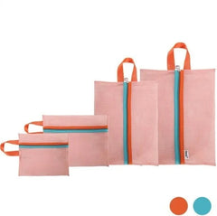 Multi-Size Mesh Travel Pouch Set With Handle Zipper Bags