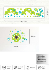 Creative Kids Space Theme Wall Sticker Clock With Stars Decals
