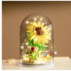 Magical Fairy Flower Building Block Set with LED Glass Dome