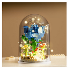 Magical Fairy Flower Building Block Set with LED Glass Dome