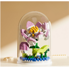 Mini Fairy Flower Building Blocks Set with Dust Cover Display