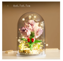 Botanical Flower Building Block Lamp with LED Night Light Dome