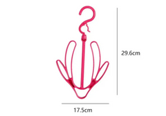 Pink Plastic Double Hook Shoe Drying Rack and Storage Hanger