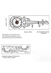 Vintage Violin Shaped Wall Clock With Storage Hooks Home Decor
