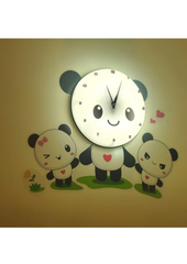 Cute Family Panda Bear Wall Clock Decal For Kids