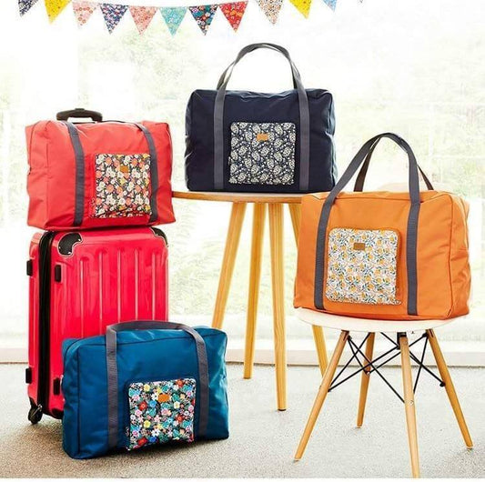 Waterproof Folding Boston Bag Mom & Baby Travel Bag, Lightweight & Multi-Purpose Duffel with Luggage Handle Slot.