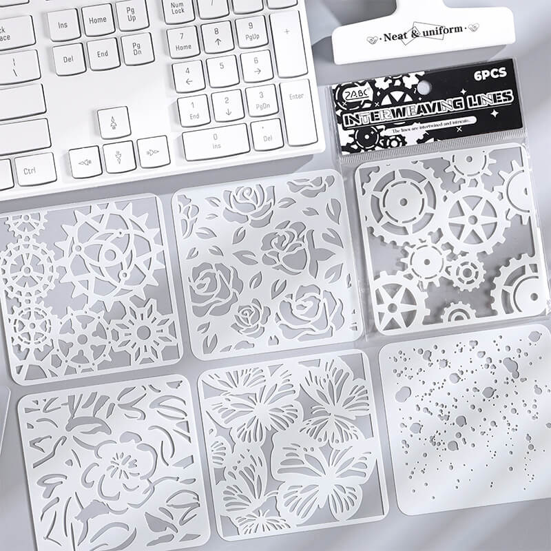 Interweaving Lines PET Stencil Set