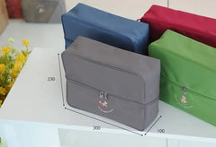 Dual-Compartment Travel Shoe Bag Water-Resistant, Multi-Purpose Storage Organizer with Handle & Zipper Closure.