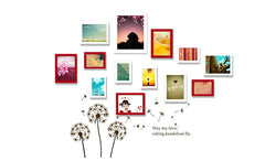 DIY Pure Wooden Frames With Beautiful Flower Wall Sticker For Home Decoration.