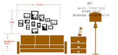 DIY Pure Wooden Frames With Beautiful Flower Wall Sticker For Home Decoration.