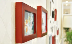 Wooden Photo Frame With Acrylic Wall Clock For Home Decoration.