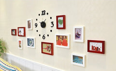 Wooden Photo Frame With Acrylic Wall Clock For Home Decoration.