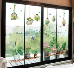 Botanical Succulent Garden Potted Plants Removable Wall Stickers Decal