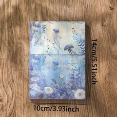 100 Pcs Decorative Scrapbook Paper – Retro Floral & Deep Sea Design Sheets