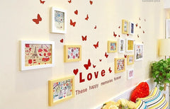 New DIY Photo Frames Design With Wall Sticker For Home Decoration.