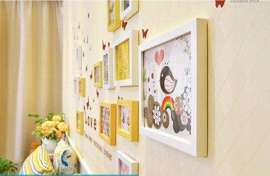 New DIY Photo Frames Design With Wall Sticker For Home Decoration.