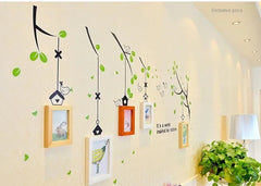 Pure Wooden Photo Frames With Beautiful Tree Branches Wall Sticker For Home Decoration.