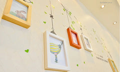 Pure Wooden Photo Frames With Beautiful Tree Branches Wall Sticker For Home Decoration.