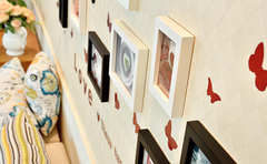 Wall Clock With Unique Photo Frame &amp; Wall Sticker