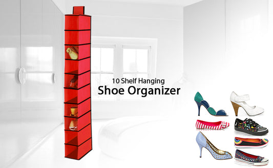 Hanging Shoe Organizer (1 Pack) Hanging Closet Shoe Organizer, Space Saving Shoe Holder &amp;amp, Storage, Closet Organizer Great for Shoes, Purses, Handbags Etc.