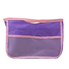 Multi Pocket Purple and Pink Mesh Handbag Travel Storage Organizer