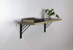 Wall Shelves & Book Shelfs With Matte Black Metal Brackets For Home Wall Decor.