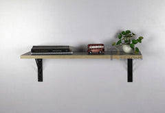 Wall Shelves & Book Shelfs With Matte Black Metal Brackets For Home Wall Decor.