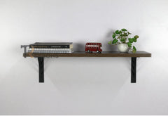 Wall Shelves & Book Shelfs With Matte Black Metal Brackets For Home Wall Decor.