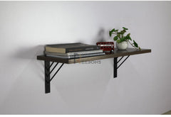 Wall Shelves & Book Shelfs With Matte Black Metal Brackets For Home Wall Decor.