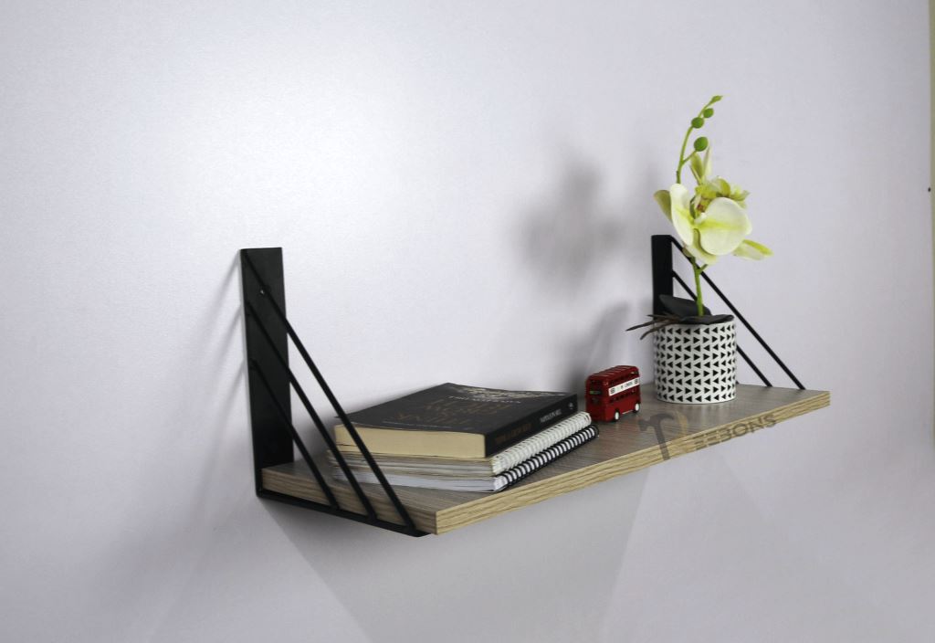 High Quality Floating Shelve With 2 Metal Brackets For Home Decoration.