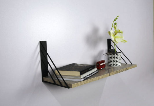 High Quality Floating Shelve With 2 Metal Brackets For Home Decoration.