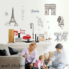France And The Elegant Minimalist Wall Sticker I Love Paris PVC Wall Paper Removeable Wall Decor